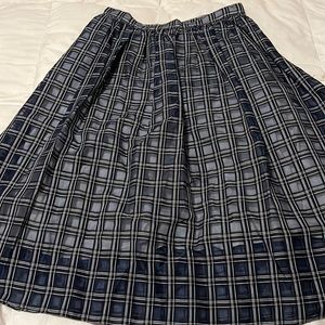 Anthropologie Sam & Lavi gorgeous plaid navy zippered sz Med skirt with pockets